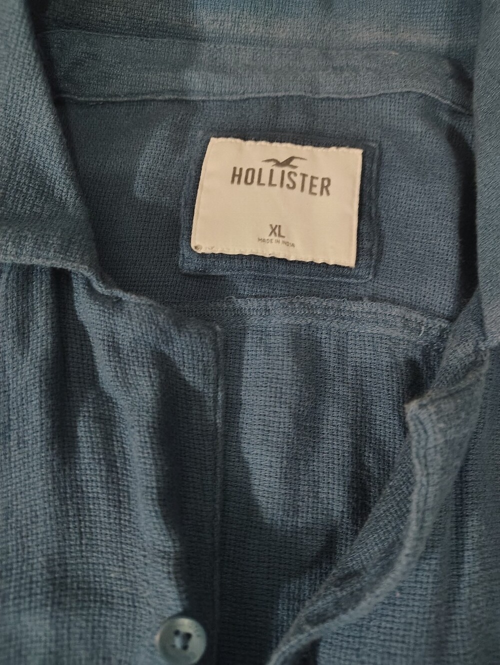 Hollister Men's Boxy Fit Linen-Blend Embroidered Boho Short Sleeve Shirt - XL - Picture 5 of 7